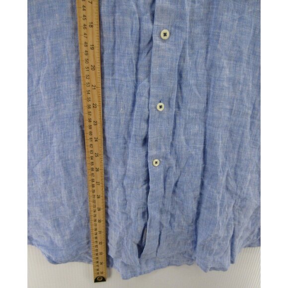 Peter Millar Shirt XL Linen Button Down Pocket Preppy Relaxed Knit - Picture 4 of 9